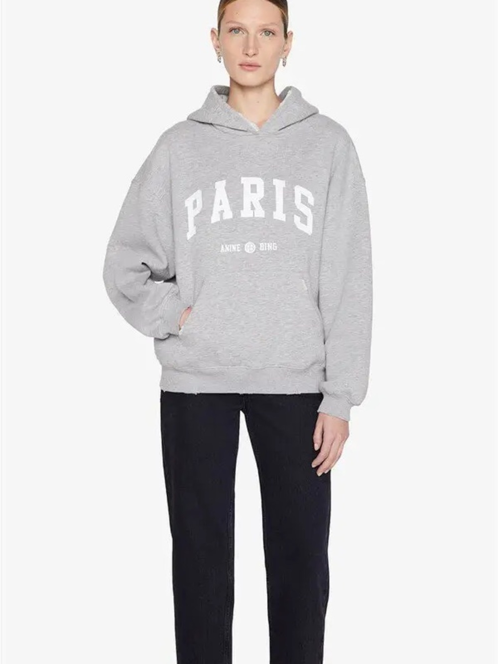 Anine Bing Gray Fleece Sweatshirt